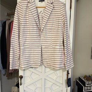 Tommy Hilfiger White and Red Striped Blazer